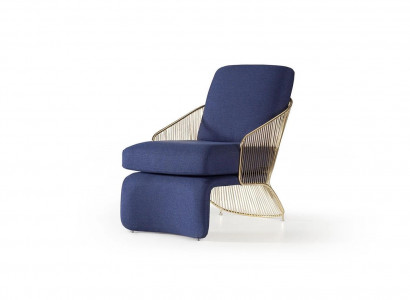 Blue seating luxury armchair furnishing living room designer upholstered furniture